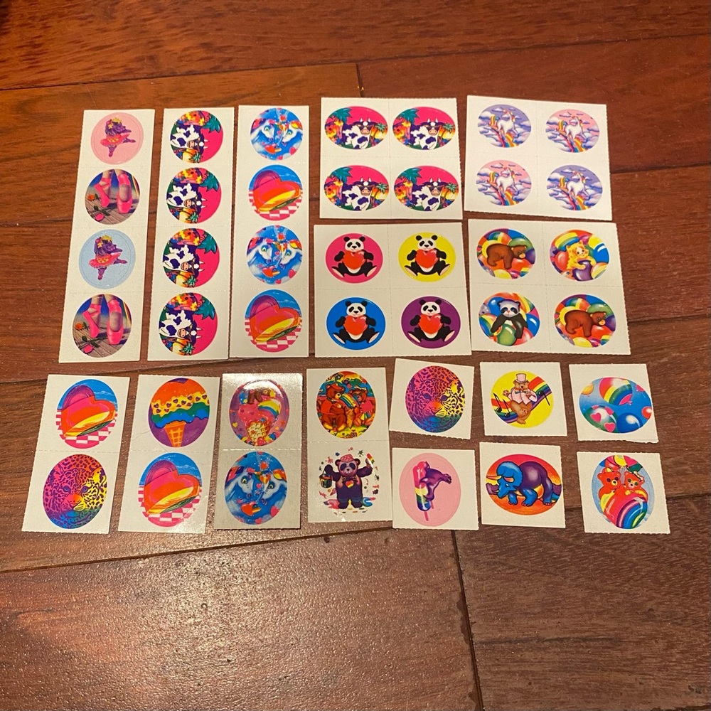 Lot of Vintage Lisa Frank oval circle stickers